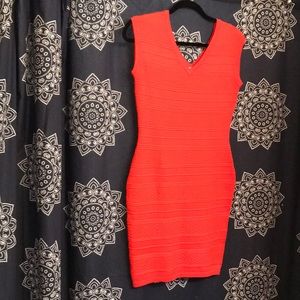 Pink Rose V Neck Fitted Dress S Never Worn